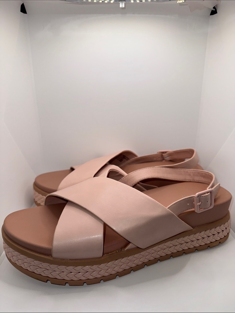 Torrid Platform Sandals w Ankle Strap Pink Vegan Leather Women’s 12 WW